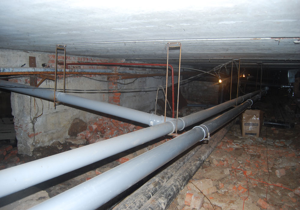 Комплексный ремонт системы канализации в подвале 7