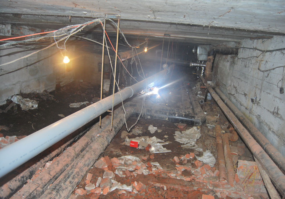 Комплексный ремонт системы канализации в подвале 9