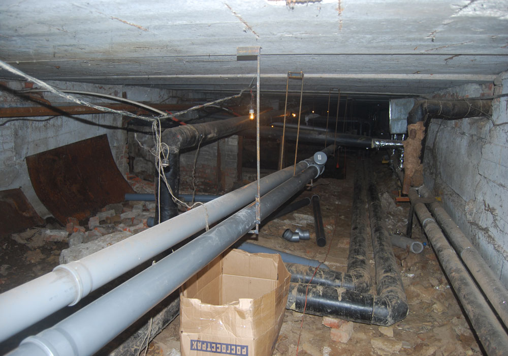 Комплексный ремонт системы канализации в подвале 11